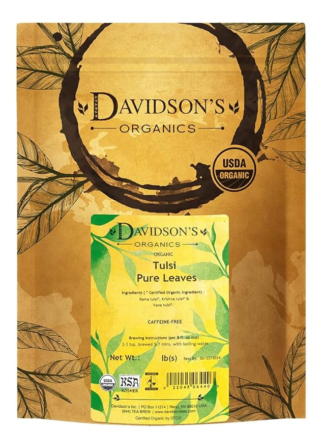 Davidson's Organics, Tulsi Pure Leaves, Loose Leaf Tea, 16-Ounce Bag