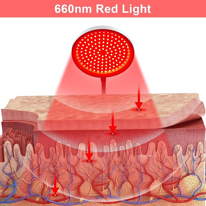 Red Light Therapy with Base, 140 660nm Deep