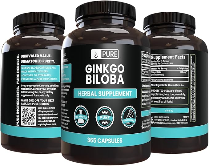PURE ORIGINAL INGREDIENTS Ginkgo Biloba (365
