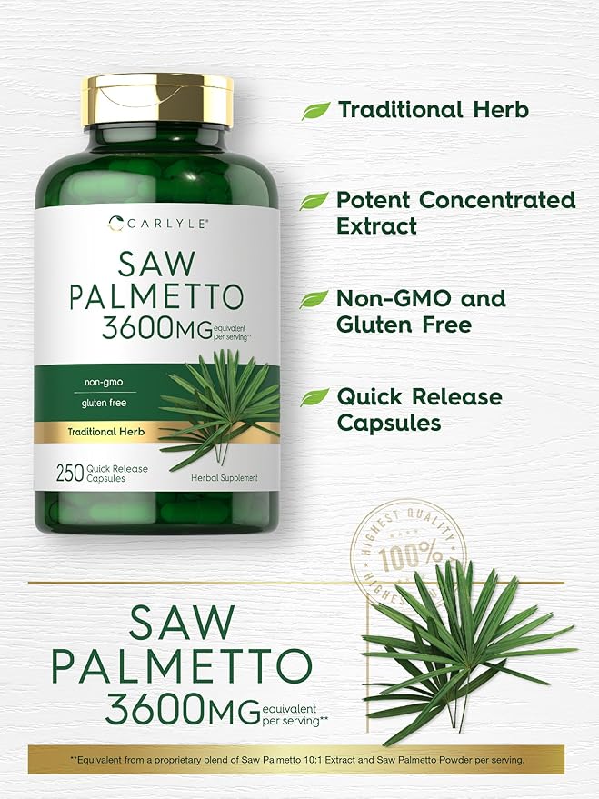 Carlyle Saw Palmetto Extract 3600mg | 250 Capsules
