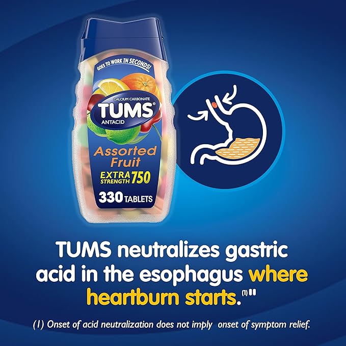 TUMS Chewable Antacid Tablets for Extra 330 Count