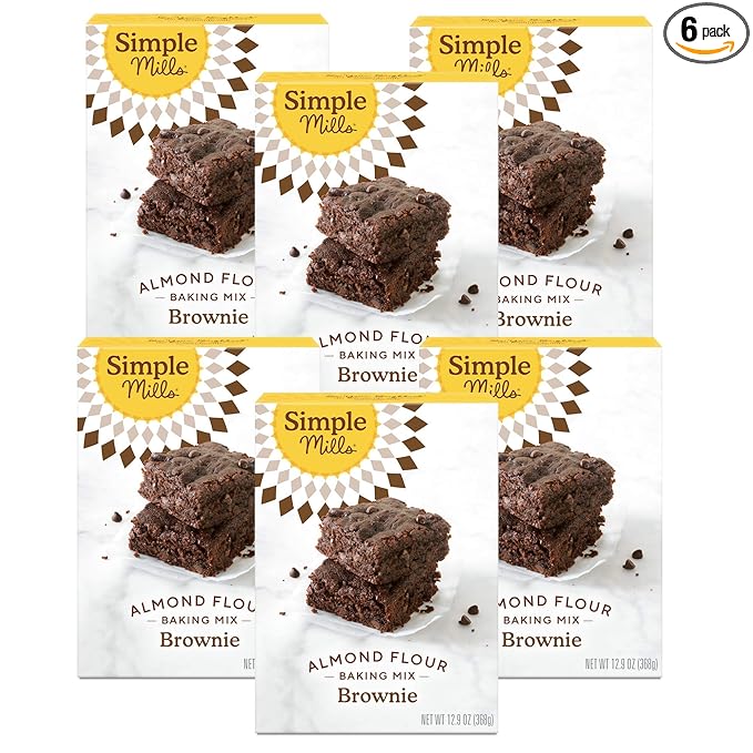Simple Mills Chocolate Brownie Baking Mix, Made Of Almond Flour, Gluten Free, 12.9 Ounces (Pack Of 6)