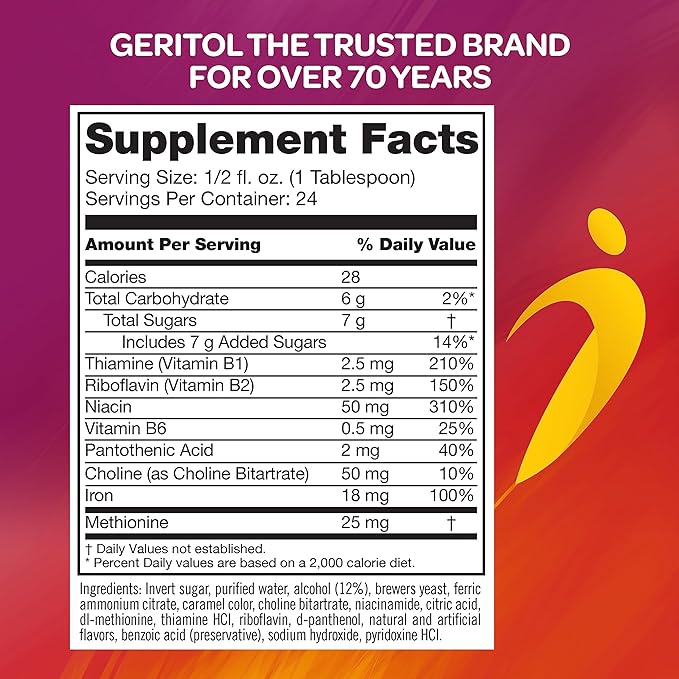 Geritol, Liquid Vitamin and Iron Supplement, 12 Oz