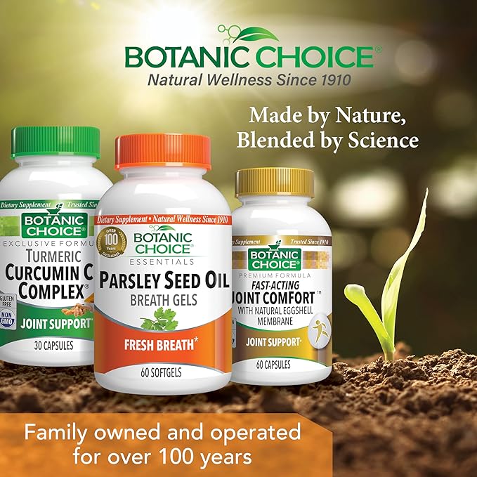 Botanic Choice Parsley Seed Oil-for Bad Breath from Odor-Causing Foods-Odor Neutralizer from Within-Breath Freshener gels-60 Softgels - 2 Pack