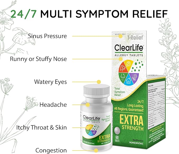 ClearLife Extra Strength Multi-System Allergy Relieving 15 Powerful 60 Tablets