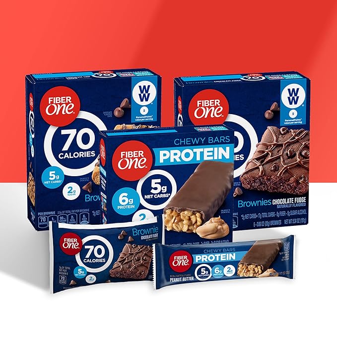 Fiber One Chewy Protein Bars, Caramel Nut, Protein Snacks, 1.17 oz, 5 ct
