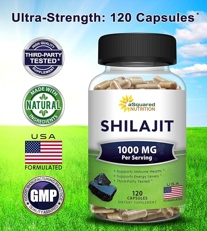 aSquared Nutrition Shilajit 1000mg 120 Capsules