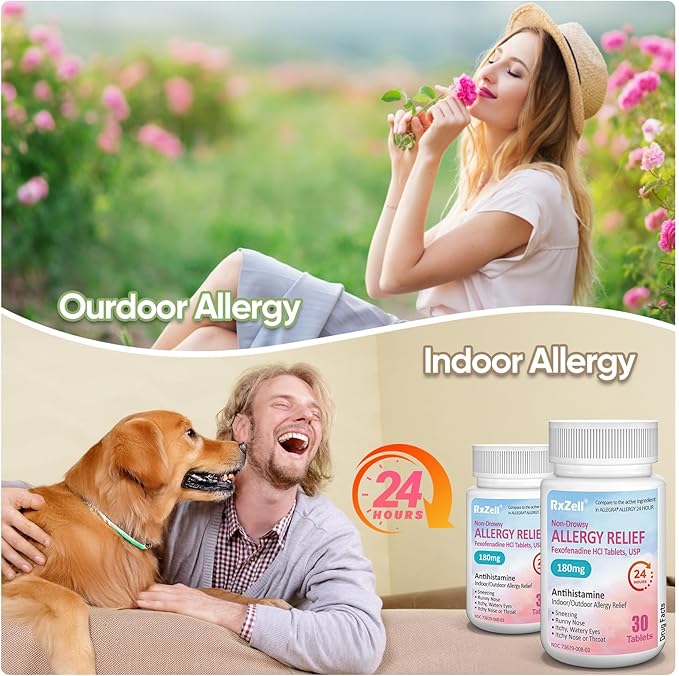 Allergy Relief | Fexofenadine HCl 180mg, 24-Hour Antihistamine, (30 Count 2))