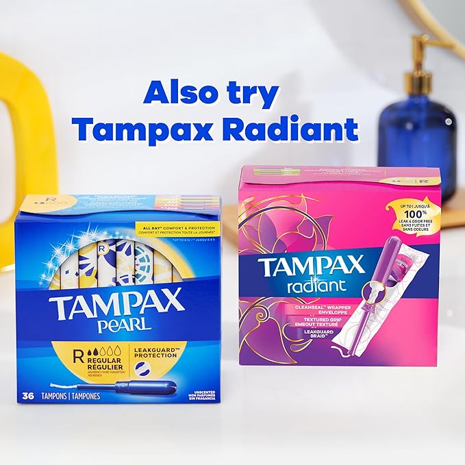 Tampax Pearl Tampons Regular Absorbency, 50 Count