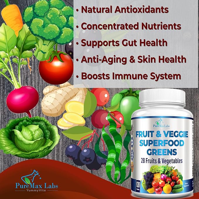 Fruit and Veggie Superfood Greens 120 Tablets 28 Fruits 120 Tablets