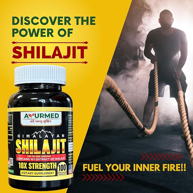 Pure Organic Himalayan Shilajit Capsules (Shilajeet) 5000 mg 100 Veg