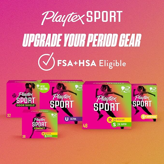 Playtex Sport Odor Shield Tampons, Regular 16ct