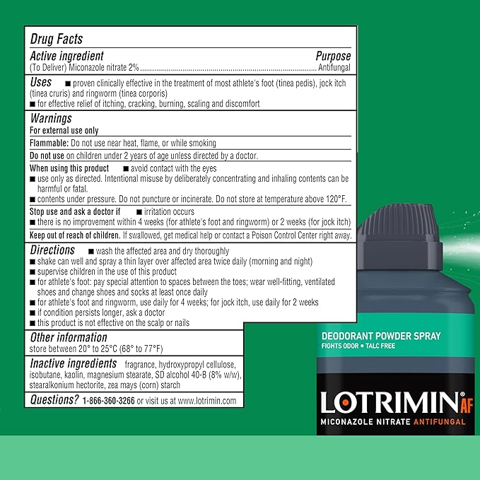Lotrimin Athlete's Foot Deodorant Antifungal Powder 2%, Clinically 4.6 Ounce 3)