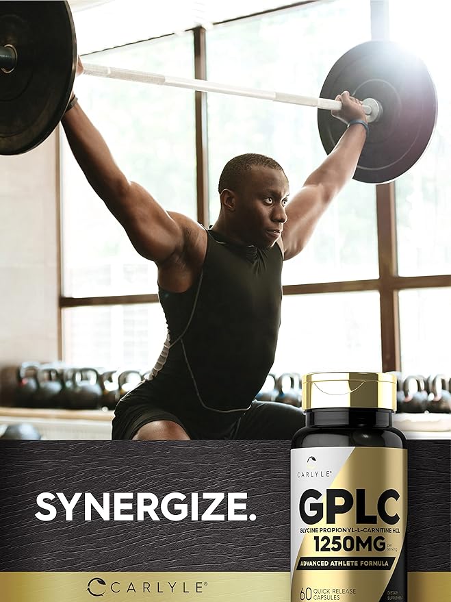 Carlyle GPLC Glycine Propionyl-L-Carnitine HCL Supplement | 1250mg | 60 Capsules | Advanced Athlete Formula | Non-GMO, Gluten Free