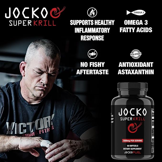Jocko Fuel Antarctic Krill Oil Omega 3 Fatty 1000mg Softgels (60 Softgels)