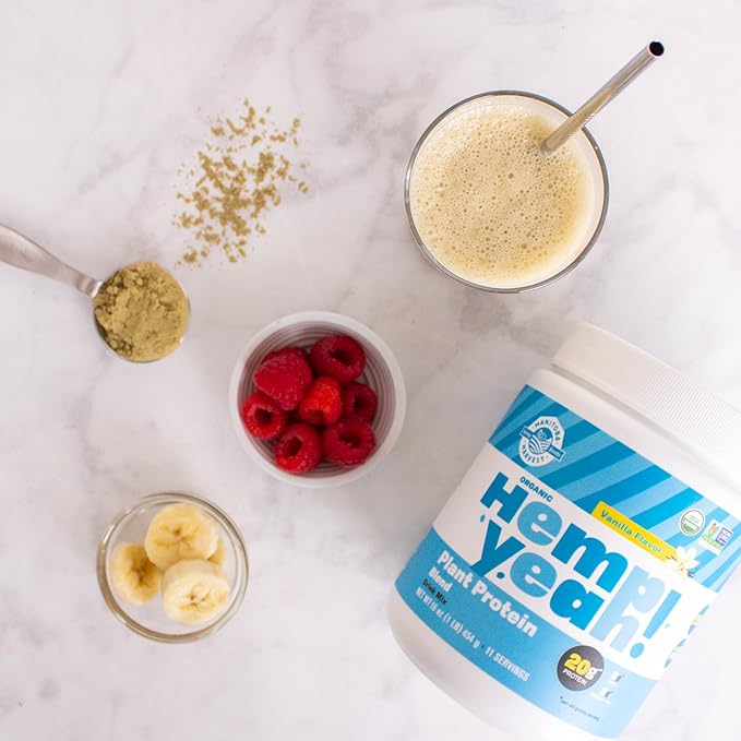Manitoba Harvest Hemp Yeah! Organic Plant-Based 16oz; with 20g of 4g of 1.9g Omegas 3&6 Per