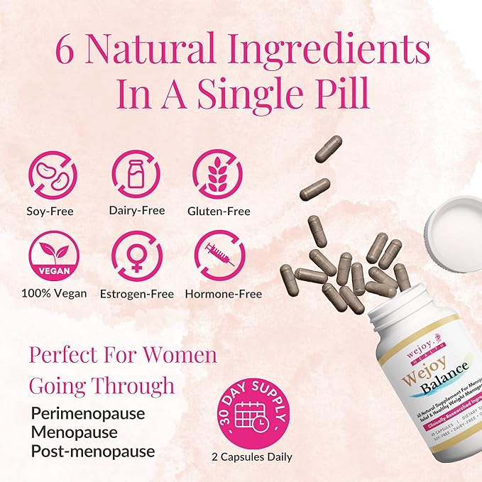 Wejoy Balance Menopause Supplements for Women (1 Bottle)