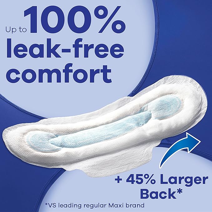 Always Maxi Overnight Pads with Wings, 4, Overnight, 33 CT