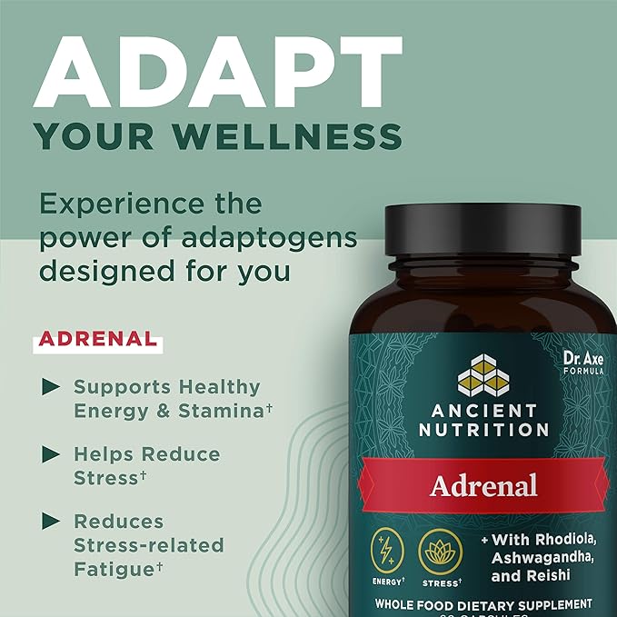 Adrenal Support with Ashwagandha Supplement by 1300mg, 60 60 Capsules