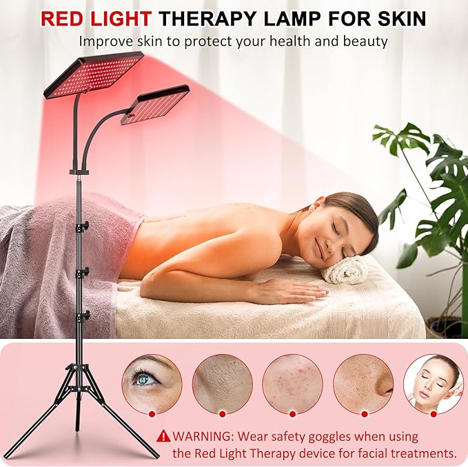 Red Light Therapy Lamp, Infrared Light 660nm Red 850nm Near
