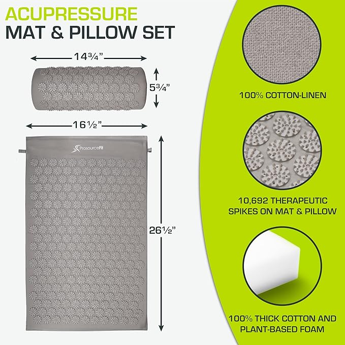 ProsourceFit Acupressure Mat and Pillow Set