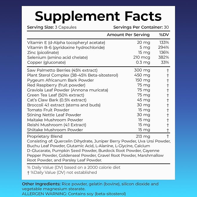 Advanced Saw Palmetto Prostate Supplement for Men w/Beta Sitosterol + #1 Rated Best Health Formula to Reduce Urge for Frequent Urination, DHT Blocker, Improve Sleep, Performance- 90 Capsules