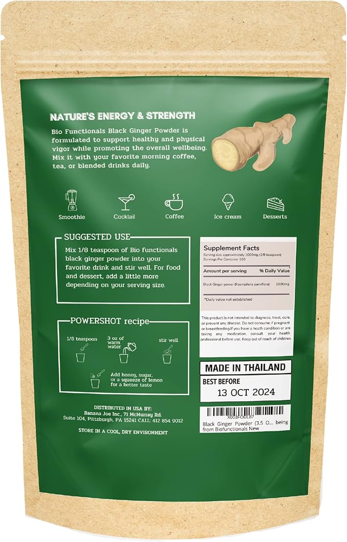 Black Ginger Powder (3.5 Oz) Thai