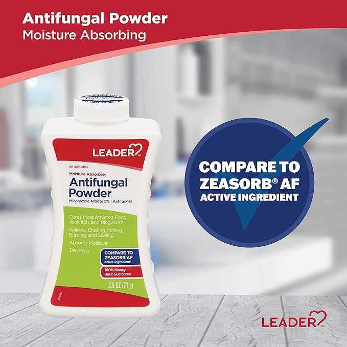 Leader Athlete's Foot Antifungal Powder, Moisture 2.5 oz, 1