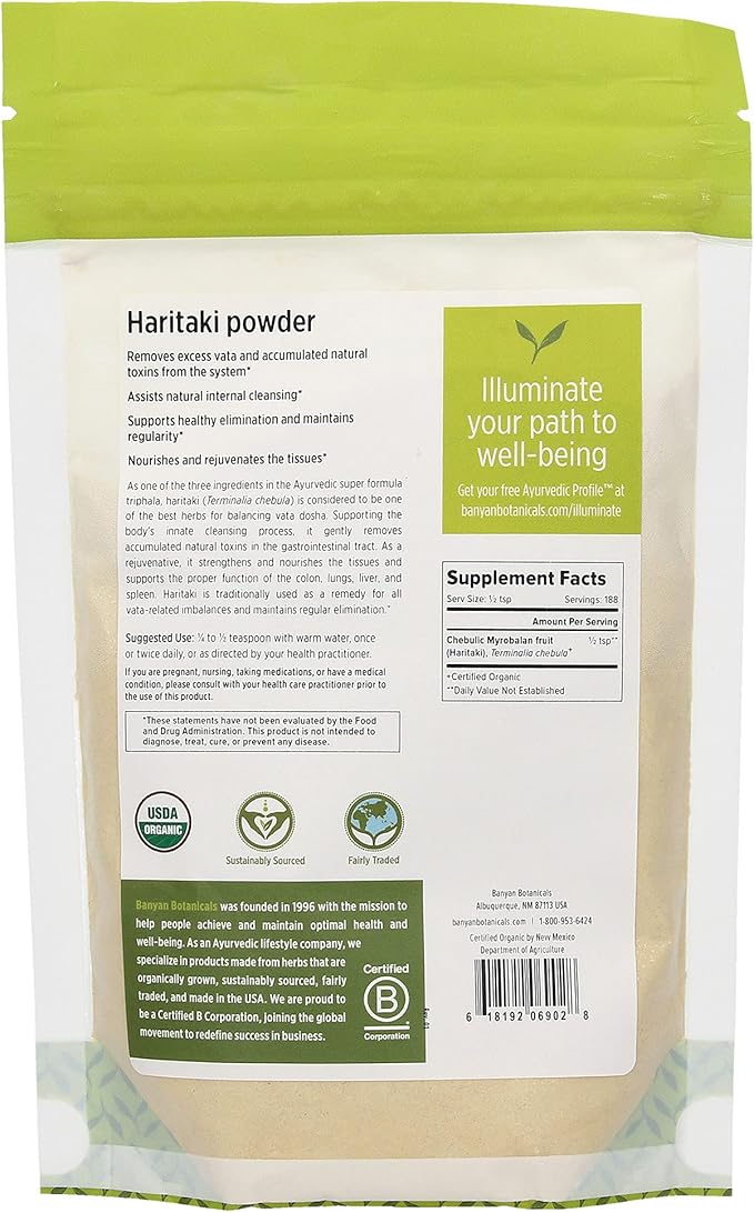 Banyan Botanicals Haritaki Powder 1/2 Pound