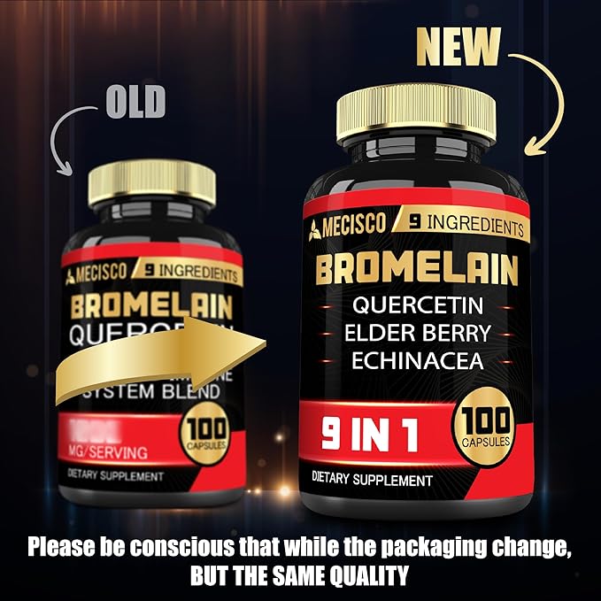 Bromelain 1000mg with Quercetin, Elderberry, Echinacea 100 Capsules