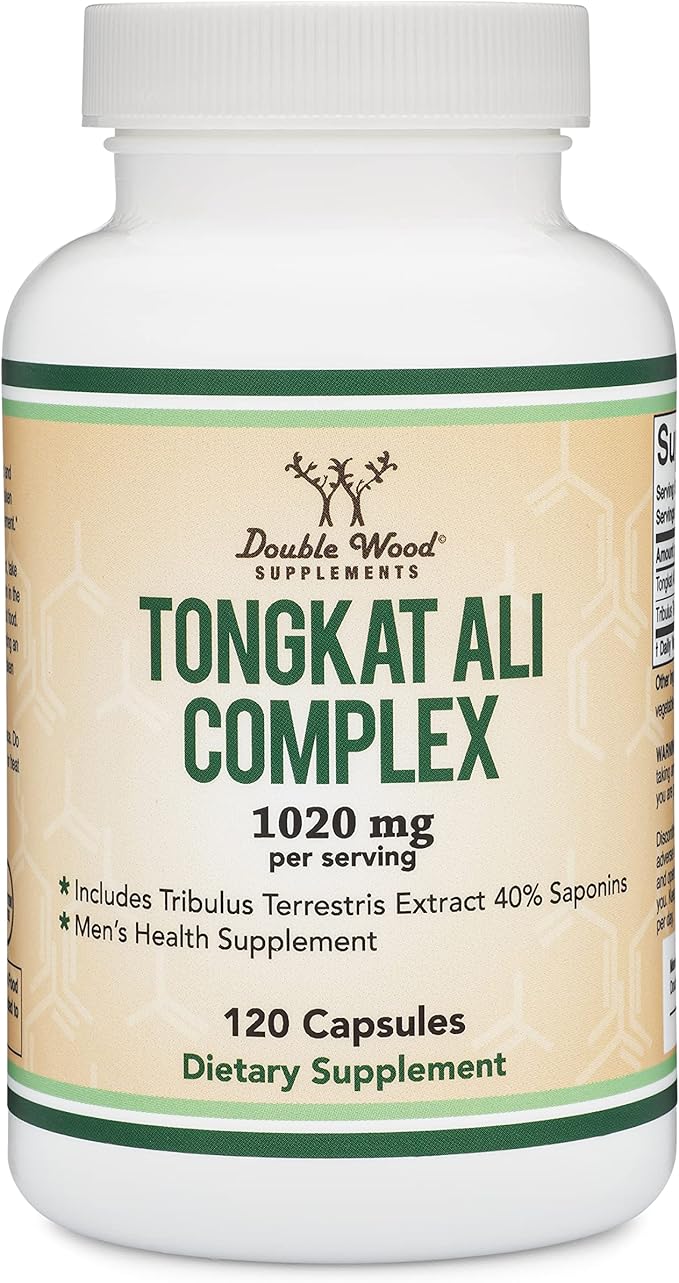 Tongkat Ali Extract 200 to 1 1020mg per 120 Capsules 20mg Tribulus
