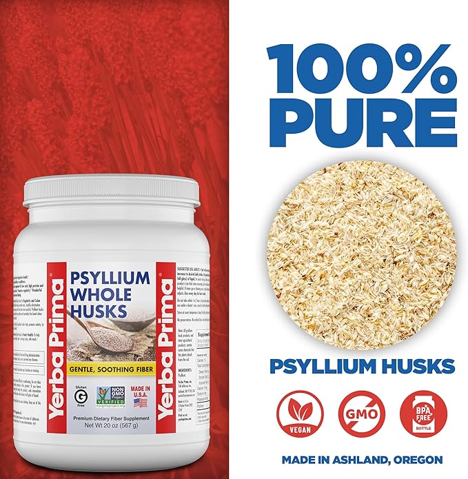 Yerba Prima Whole Psyllium Husk Fiber 20 oz 2) -