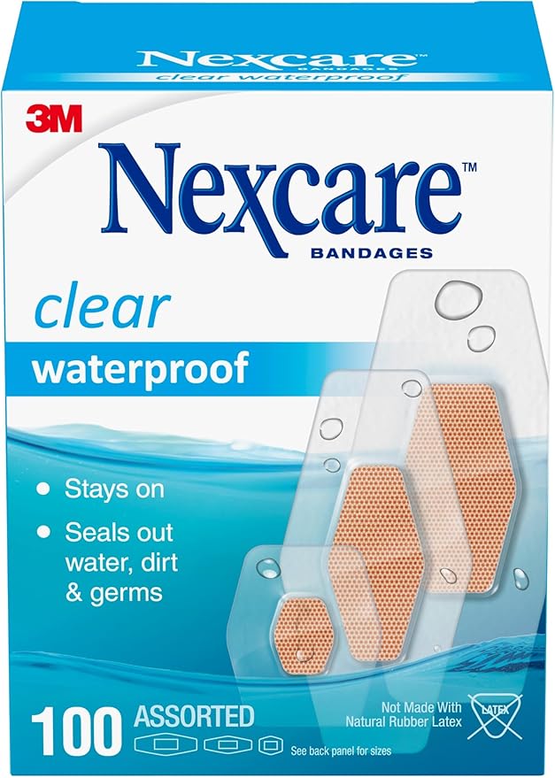 Nexcare Waterproof Bandages, Stays on in 12 Hours, 100 Pack