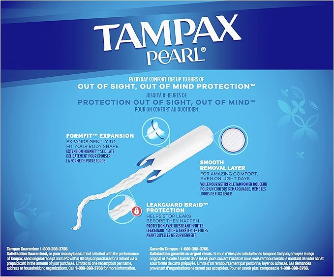 Tampax Pearl Tampons Super Plus Absorbency, 50 Count 2 (100 (100 Count