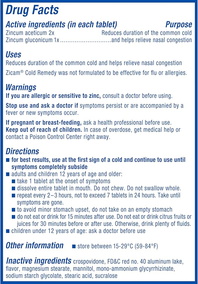 Zicam Cold Remedy Cold Shortening Medicated 20ct