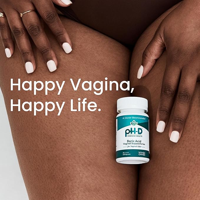 pH-D Feminine Health Support - 600 mg Boric Acid Suppositories - Woman Owned - for Vaginal Odor Use - 36 Count