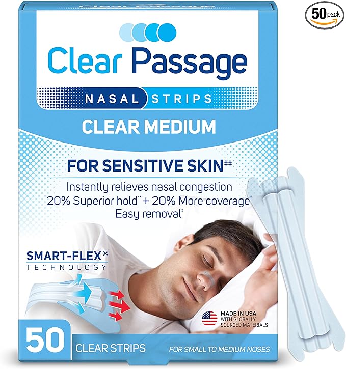 Nasal Strips Medium, Clear, 50 ct
