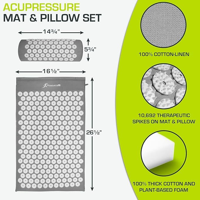 ProsourceFit Acupressure Mat and Pillow Set