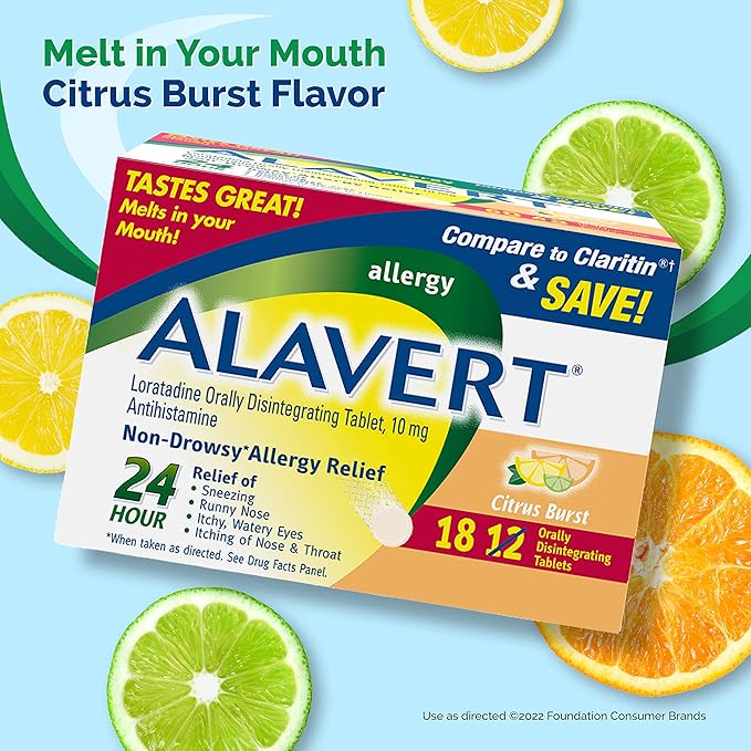 Alavert Allergy 24 Hour Relief, Citrus 10mg, 18 18 Count