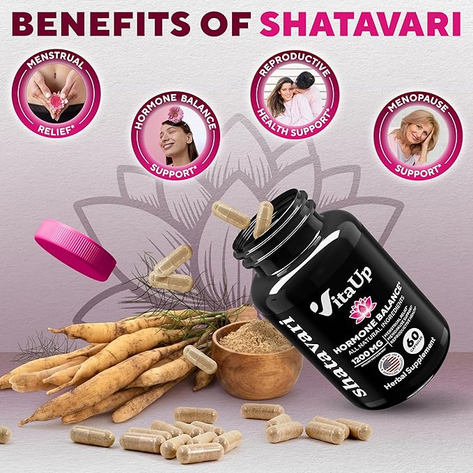 Shatavari Capsules - USA Made Shatavari 1200mg - 60 Count