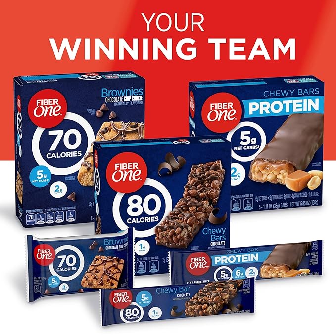 Fiber One 80 Calorie Chewy Bars, Chocolate Peanut Butter, Snack Bars Value Pack, 10 Ct, 8.2 oz