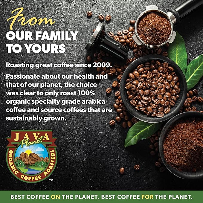 Java Planet Organic, Peru Single Origin Medium Dark Roast, Smooth Full Flavored Organic Coffee Beans, Low Acid, Whole Bean Coffee, Smithsonian Bird Friendly 1LB Bag