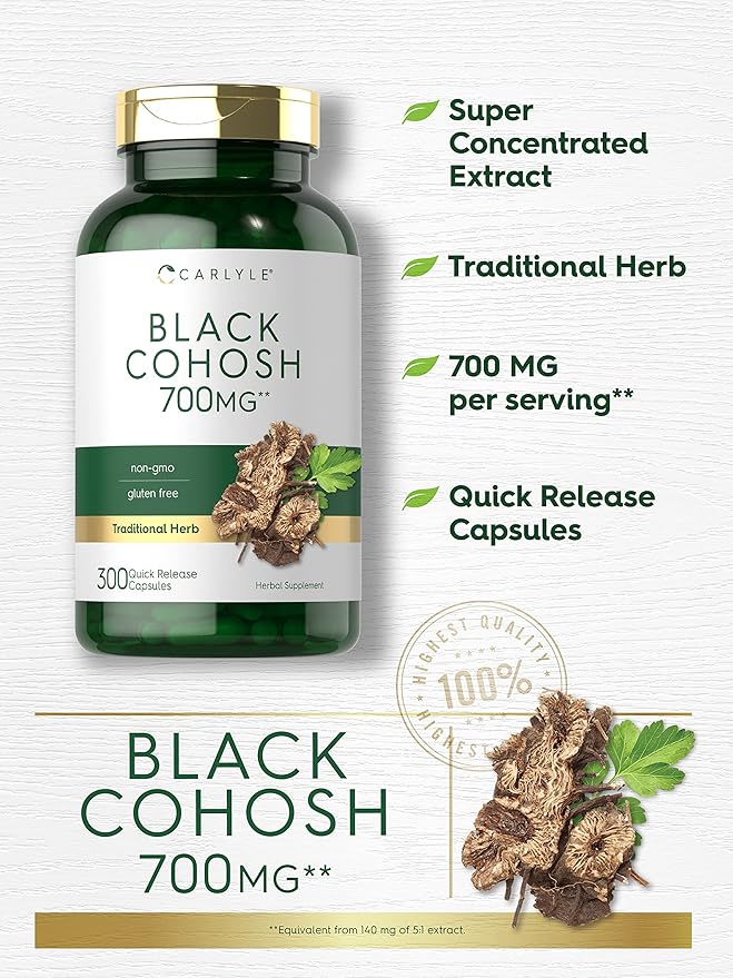 Carlyle Black Cohosh Capsules 700mg | 300 Count