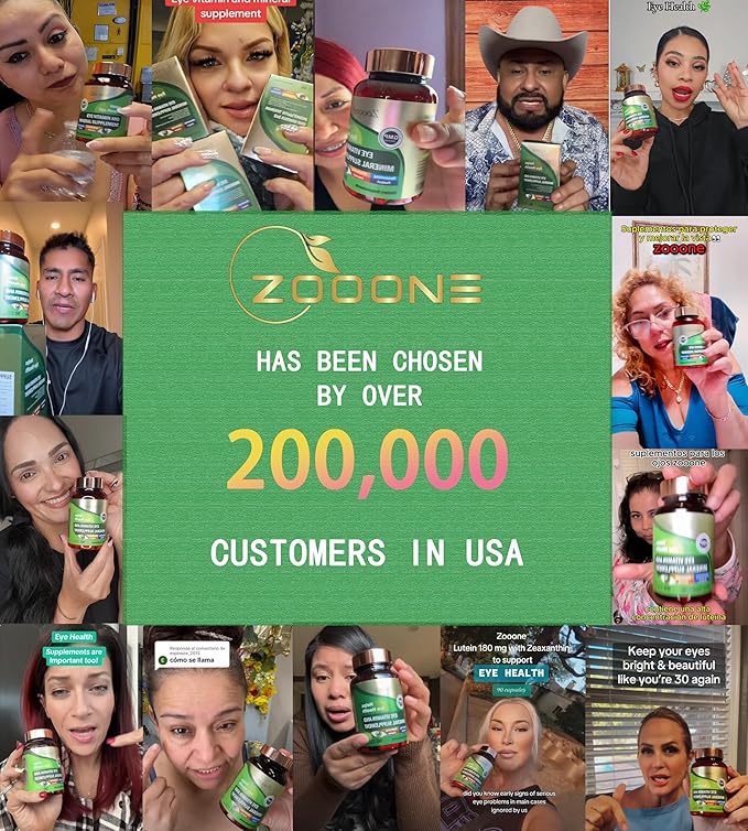 zooone- 60pcs Lutein Eye Vitamins Supplement Nutritional Supplement for Macular Health & Dry Eye Support, Contains Lutein, Zinc, Vitamins C/E & Zeaxanthin