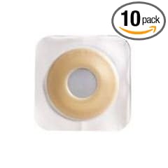 ConvaTec SUR-FIT Natura Durahesive Pre-Cut Wafer w/Convex-It 4x 4", 4", Wafer 1 3/4", 3/4", Stoma 7/8413180 - 10
