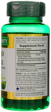 Nature's Bounty Ginkgo Biloba 120 mg 100 Capsules, 2