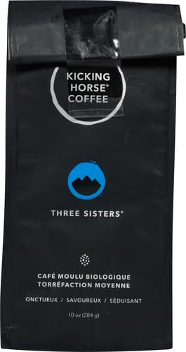 Three Sisters, Kicking Horse Coffee, Medium Roast, Ground, 10 oz - Certified Organic, Fairtrade, Kosher Coffee