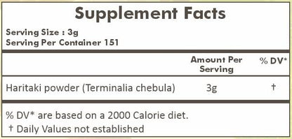 HERBAL HILLS Haritaki Powder Terminalia Chebula Inknut Harde 1 Pound / 16 Oz Pack of 1