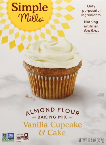 Simple Mills Almond Flour Baking Mix, Vanilla Cupcake & Cake Mix - Gluten Free, Plant Based, Paleo Friendly, 11.5 Ounce (Pack of 1)