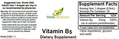 Vitamin B5 Drops Pantothenic Acid, Alcohol-Free
